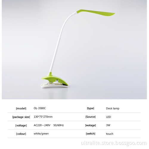 Study Table Clip Clamp Led Desk Lamp book reading lighting